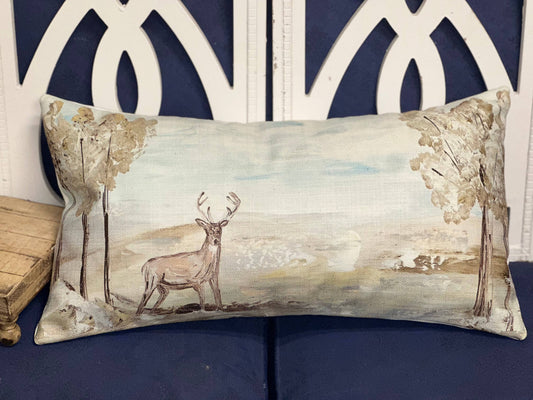 GA Deer in Field Lumbar Pillow