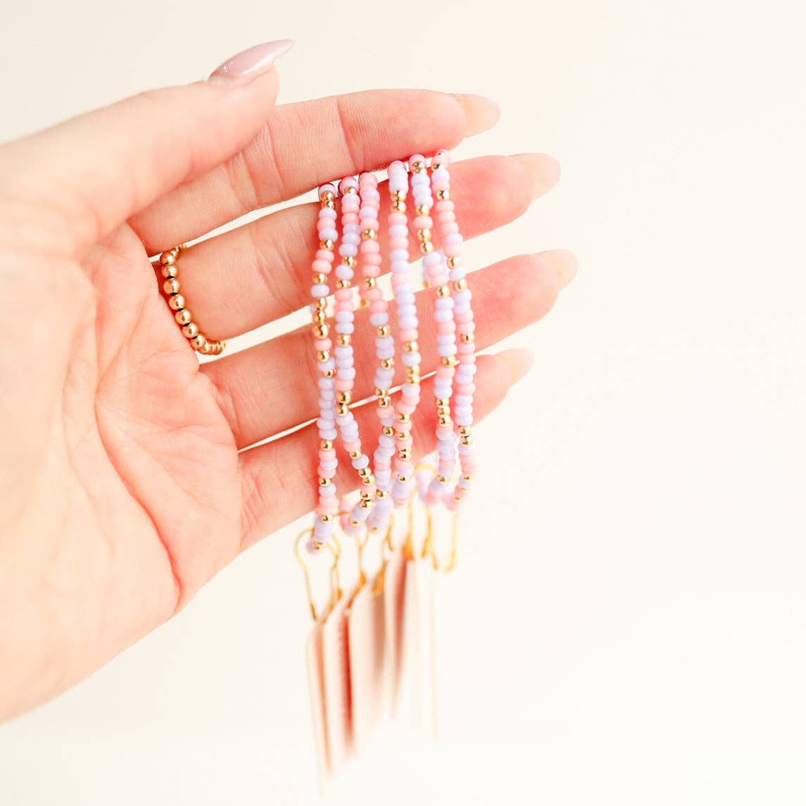 Beaded Blondes Pink and Light Purple Sprinkle Bracelet