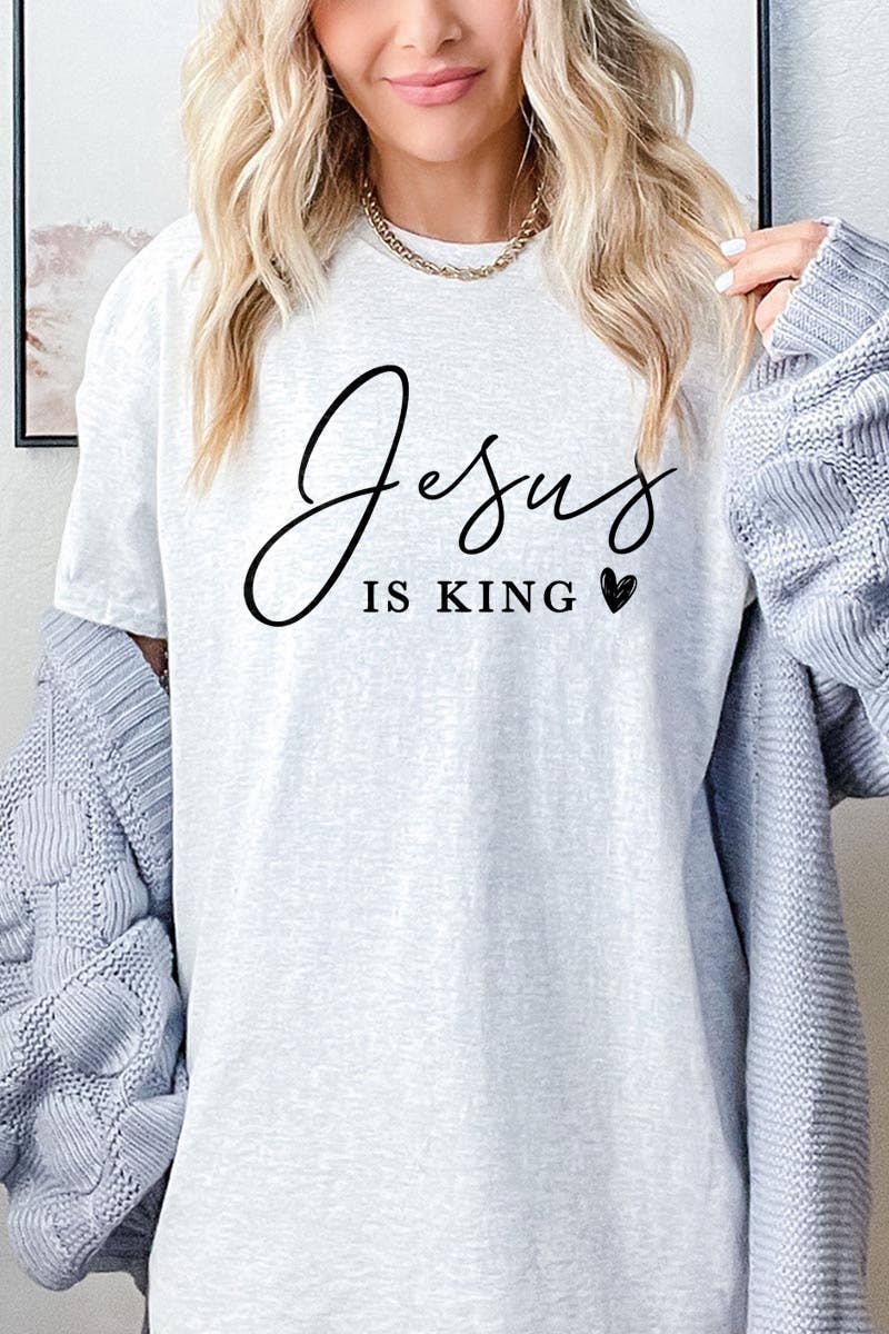 Jesus is King Graphic Heavy Cotton Tee