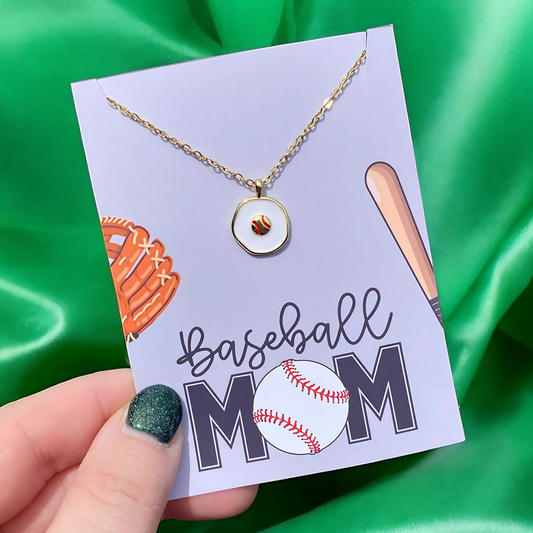 Baseball Mom Necklace | Sports Charm Necklace