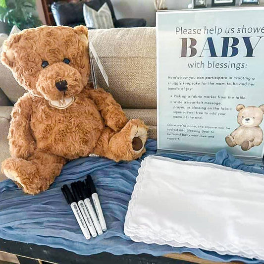 Baby Shower Sign-Blessing Bear
