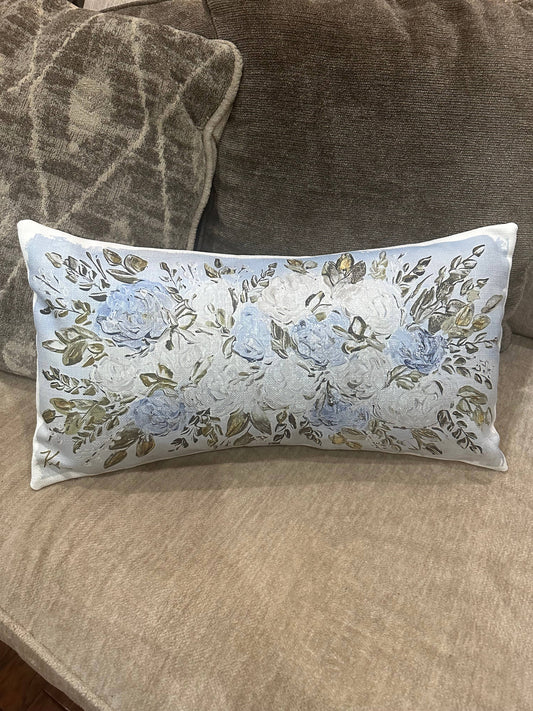 GA Blue & White Hydrangeas Lumbar Pillow