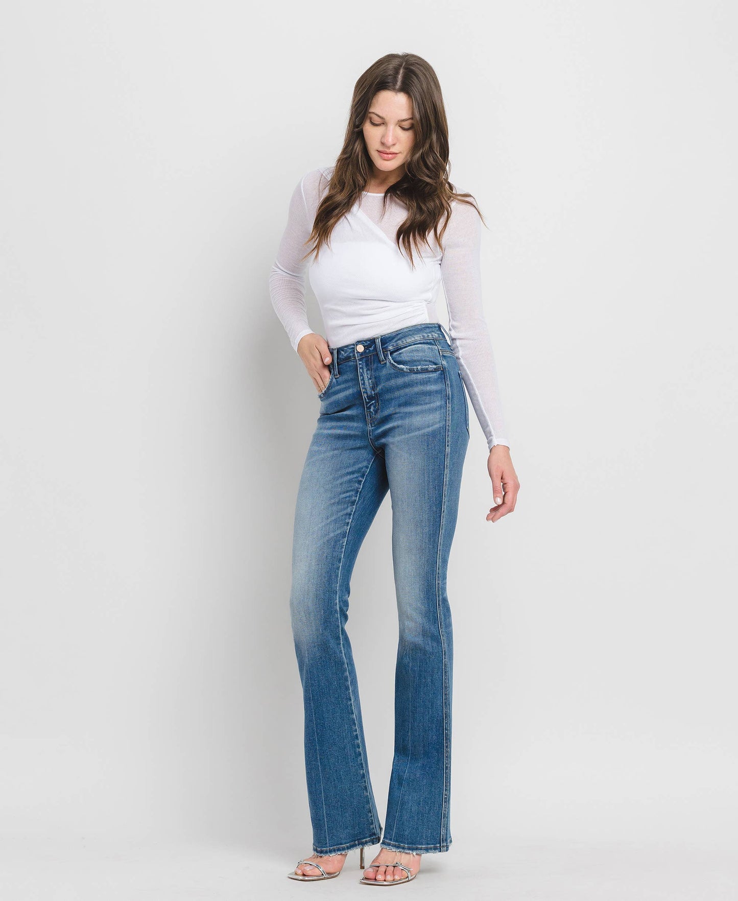 HIGH RISE FULL LENGTH BOOTCUT JEANS F5099