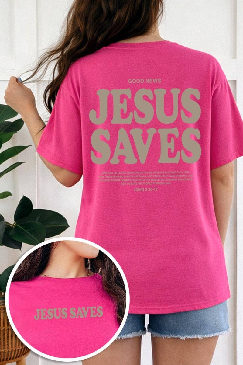 Jesus Saves Graphic Heavy Cotton Tee