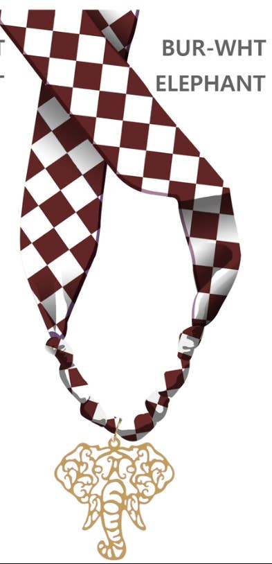 Burgundy and White Gameday Scarf Necklace