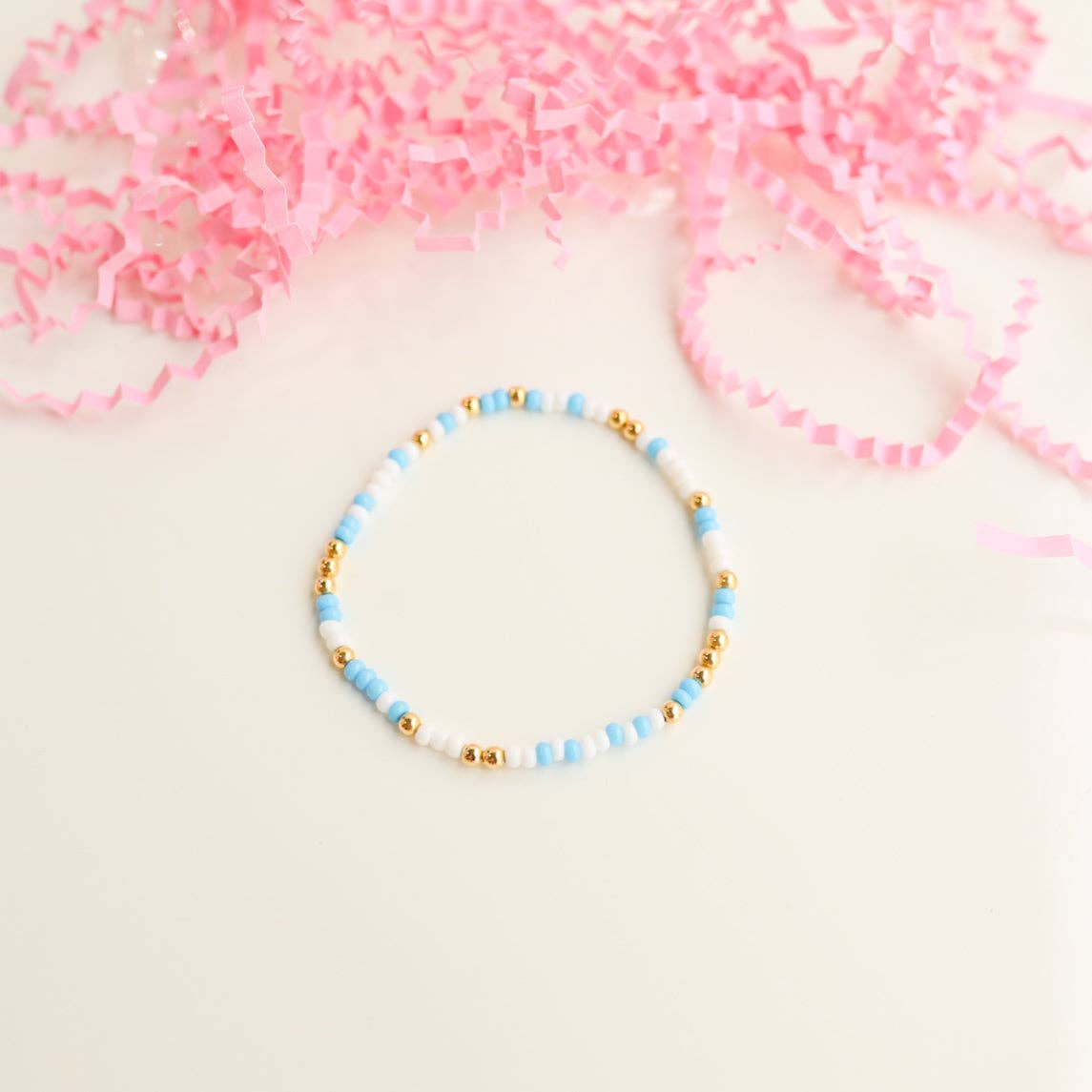 Beaded Blondes Blue and White Sprinkle Bracelet