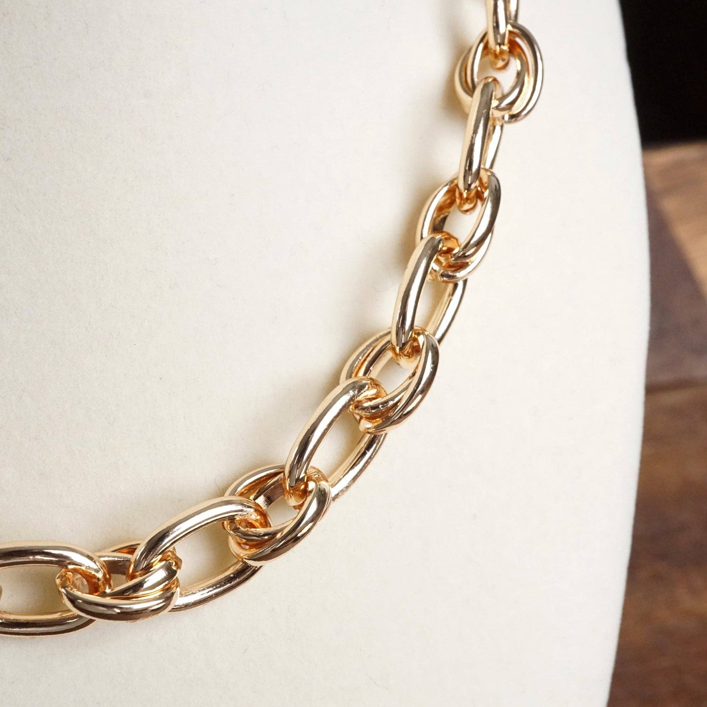 Chunky Cable Chain Necklace in Gold Tone