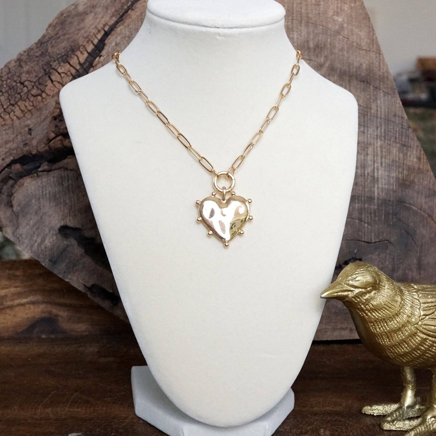 Modern Spiky Heart Paperclip Necklace 2030
