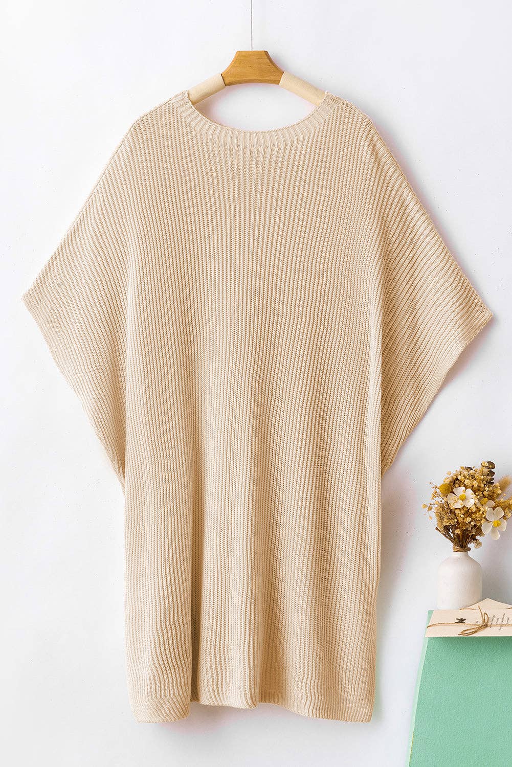 Short Sleeve Side Slit Sweater