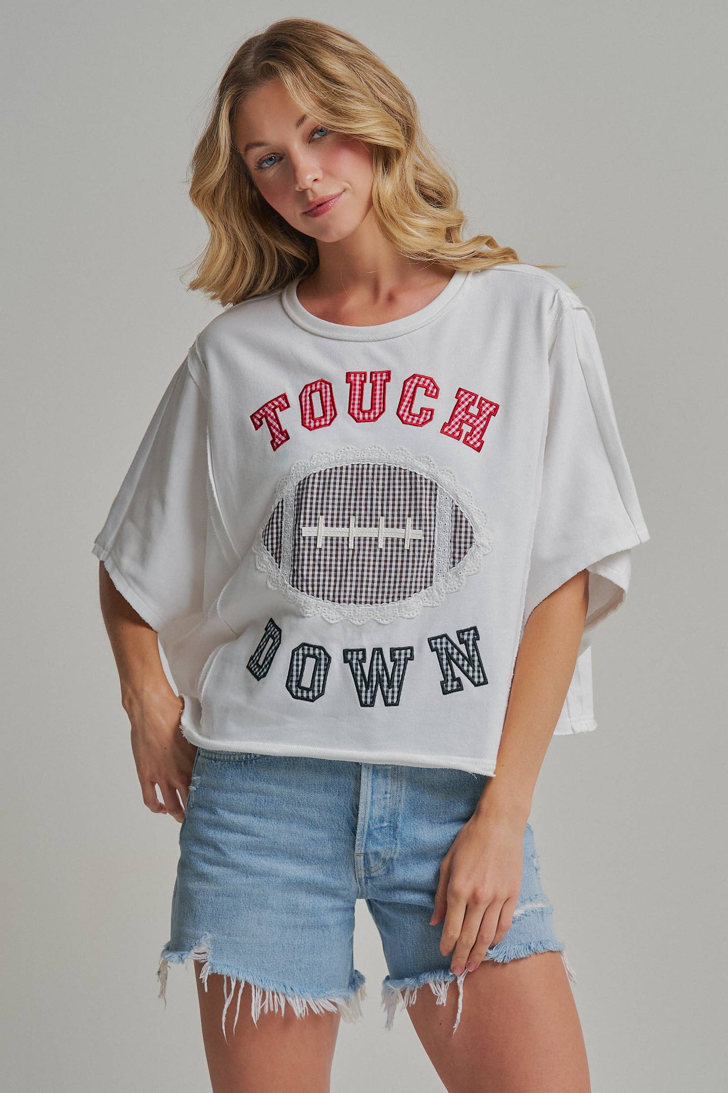 FOOTBALL TOUCHDOWN LETTER PATCH GAMEDAY KNIT TOP_JLT00152-05