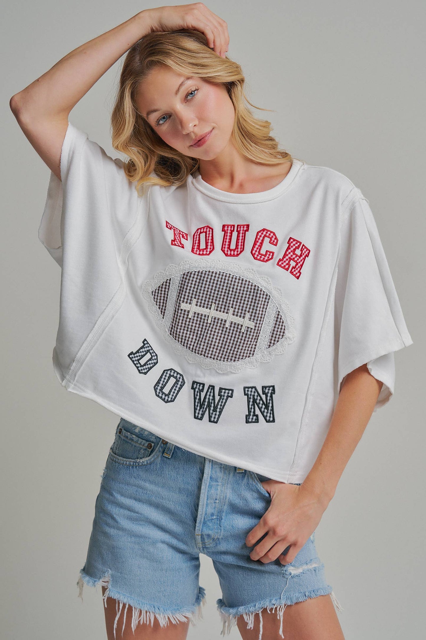 FOOTBALL TOUCHDOWN LETTER PATCH GAMEDAY KNIT TOP_JLT00152-05