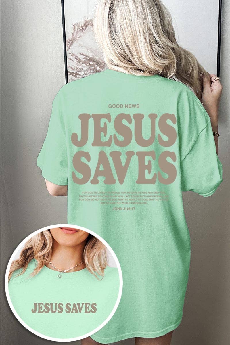 Jesus Saves Graphic Heavy Cotton Tee