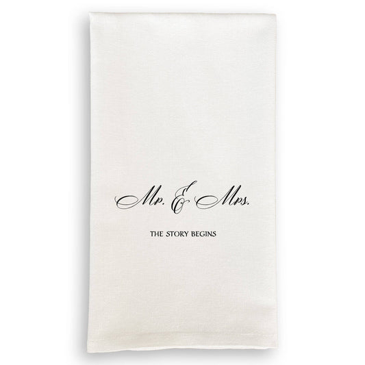 Mr. and Mrs.- The Story Begins Tea Towel
