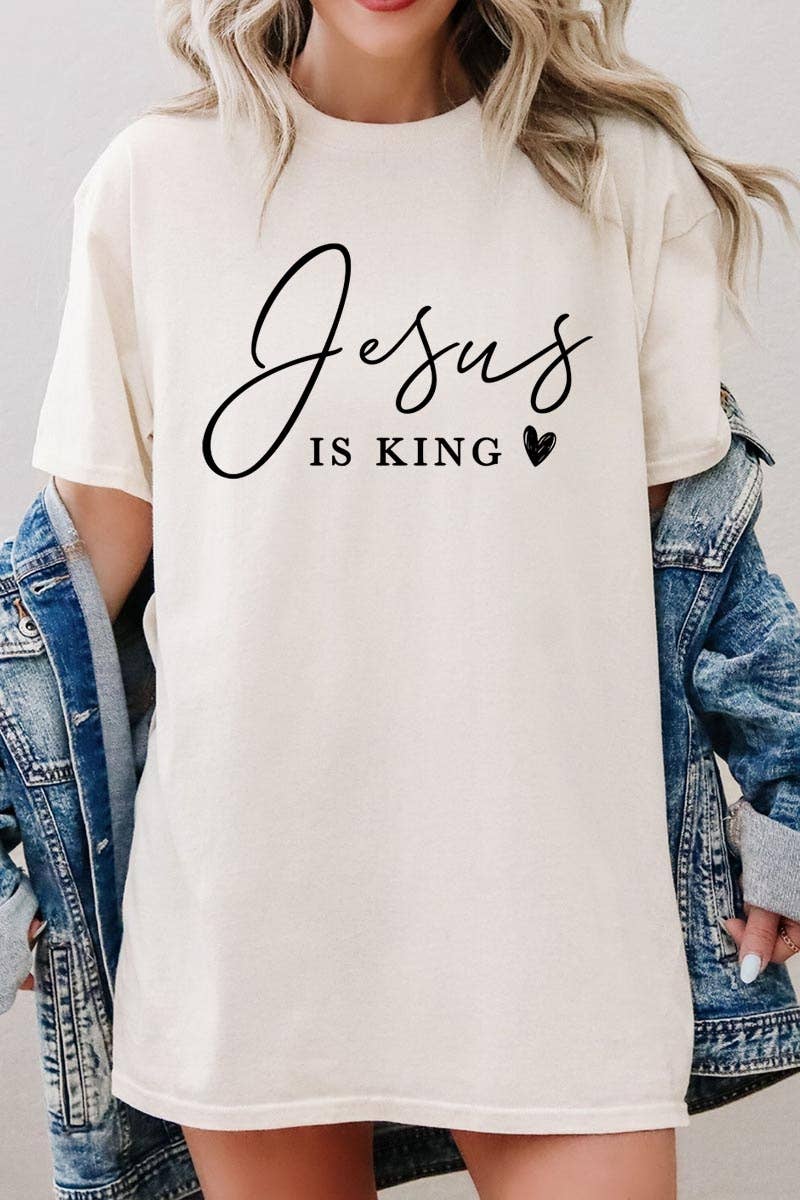 Jesus is King Graphic Heavy Cotton Tee