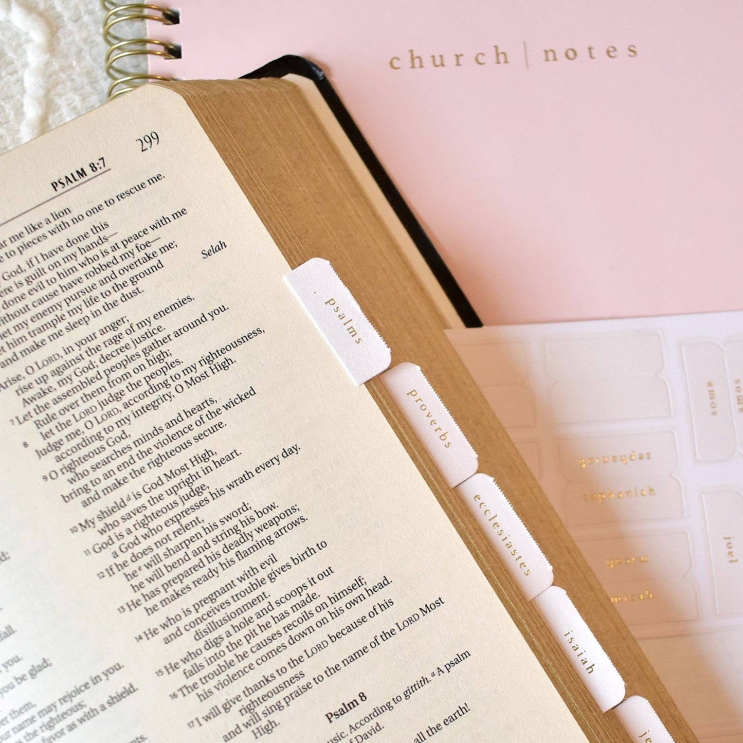 Pink and Cream Bible Tabs