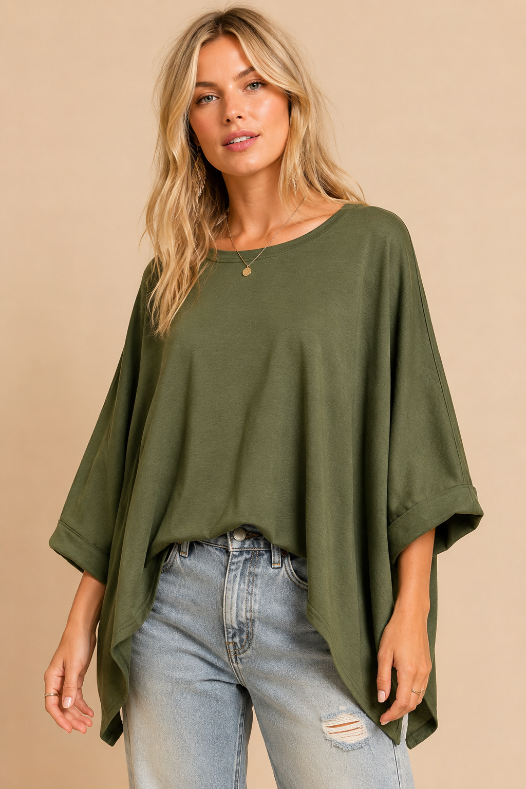 DOLMAN HALF SLEEVE OVERSIZE TOP