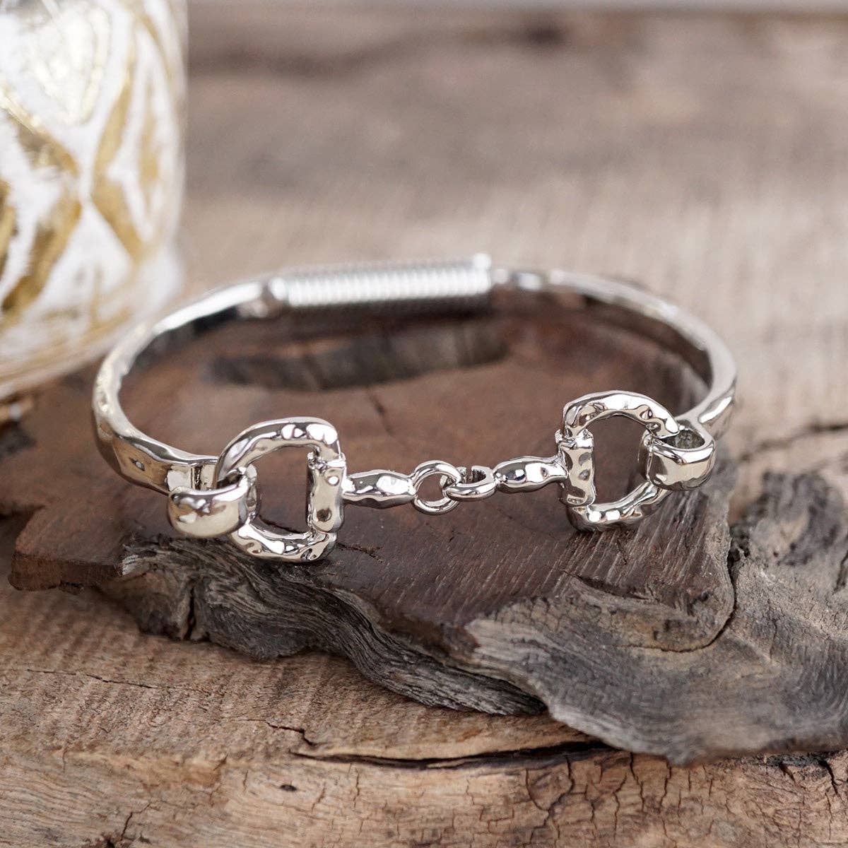 Horse Bit Hinged Bracelet - Rider’s Curve