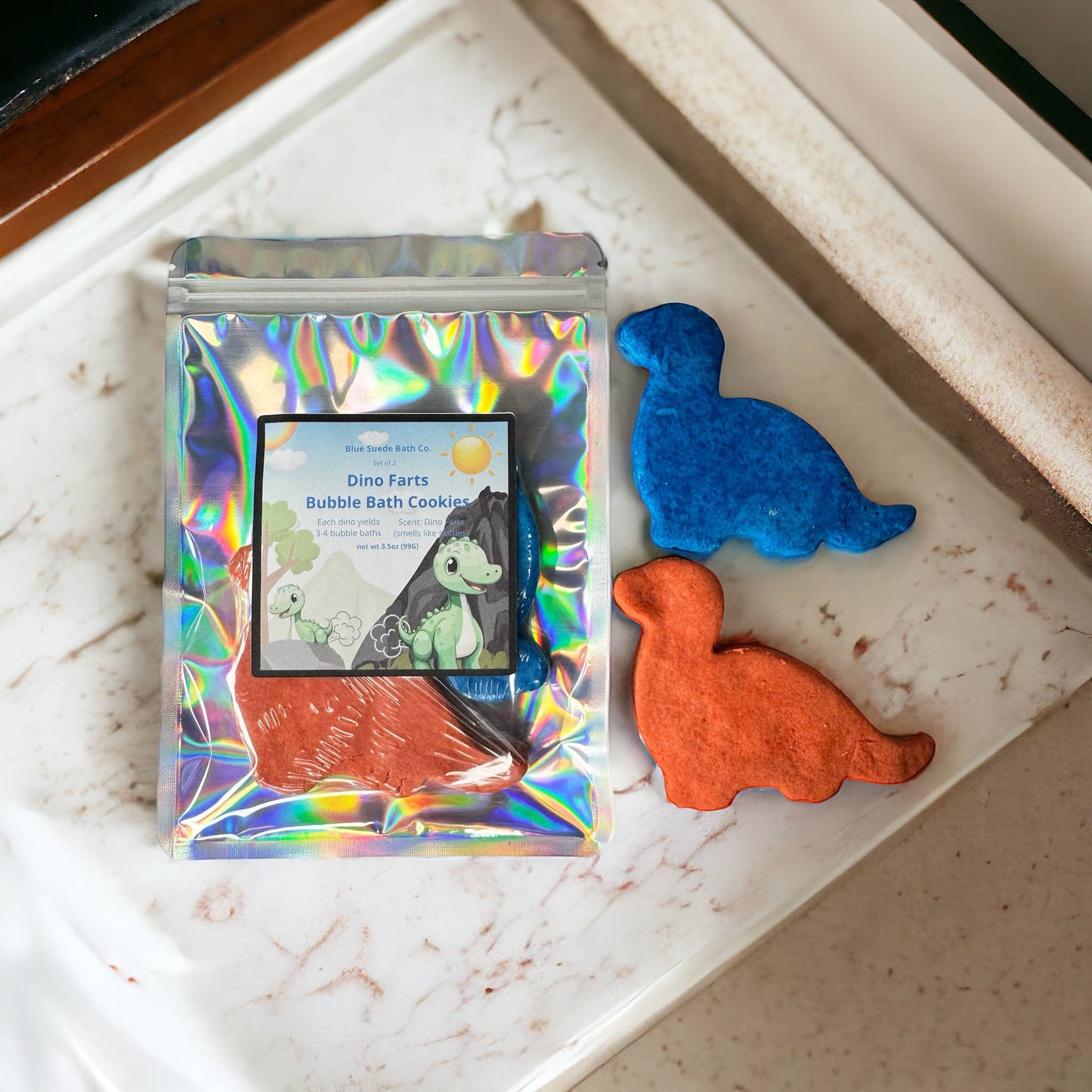 Dino Farts Reusable Bubble Bath Cookies