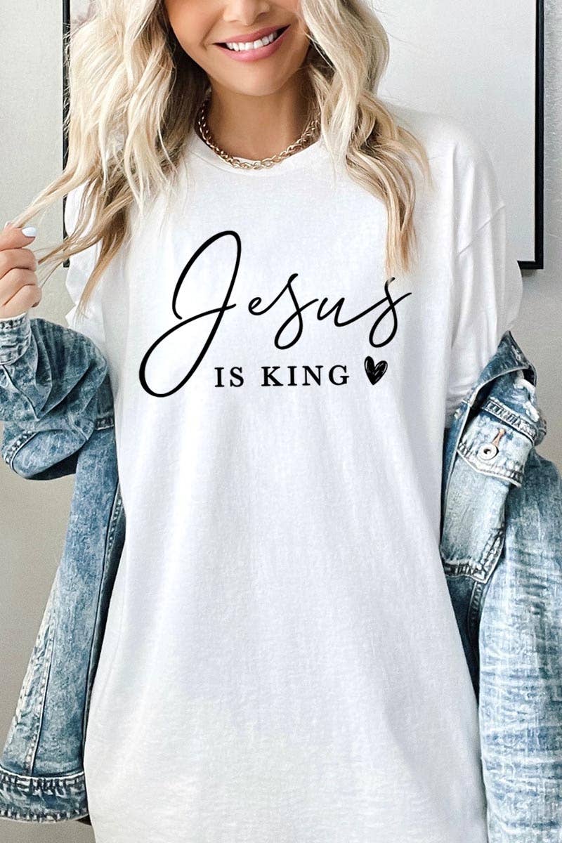 Jesus is King Graphic Heavy Cotton Tee