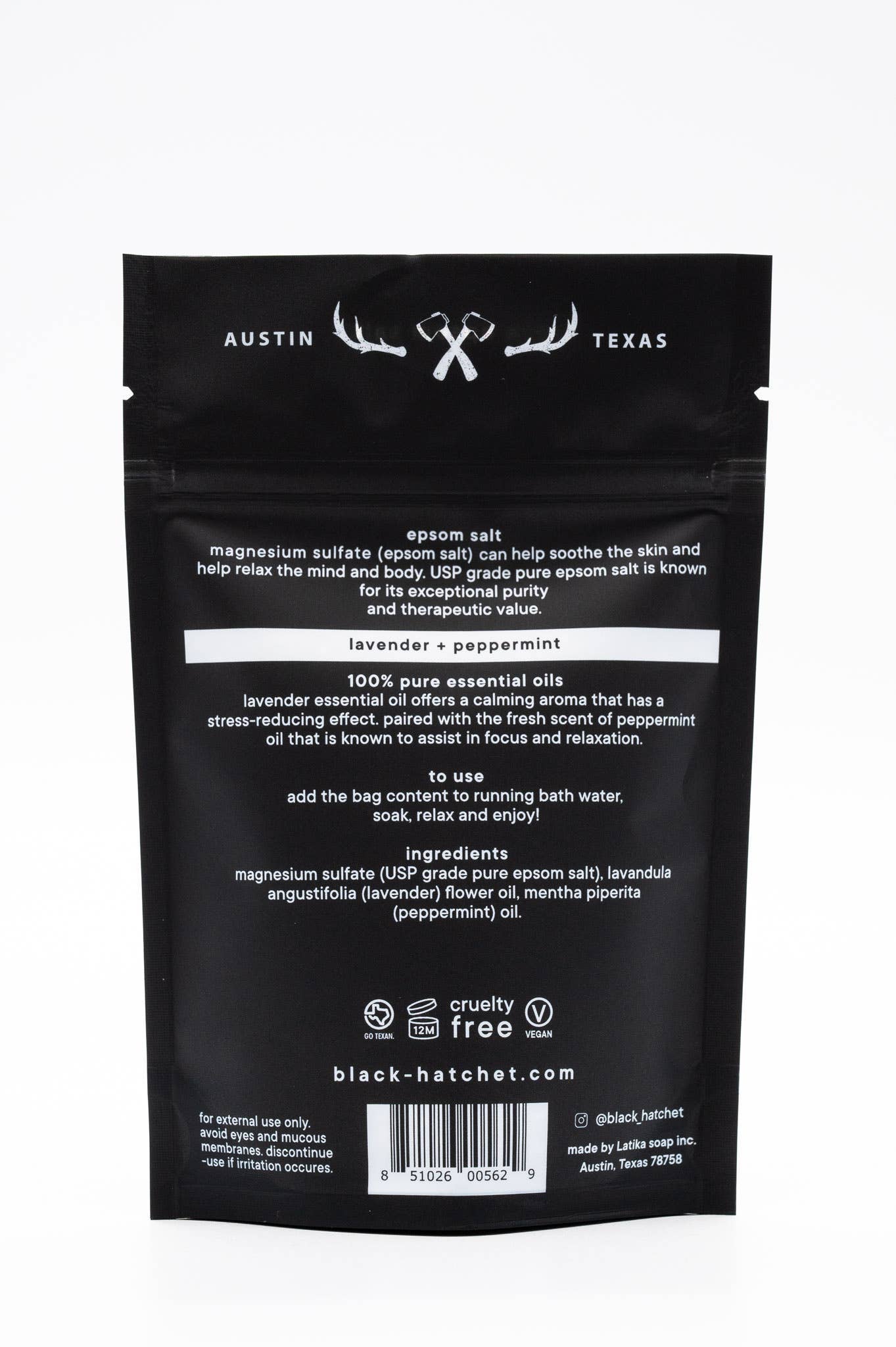 Men's Black Hatchet Relax Organic Bath Salt