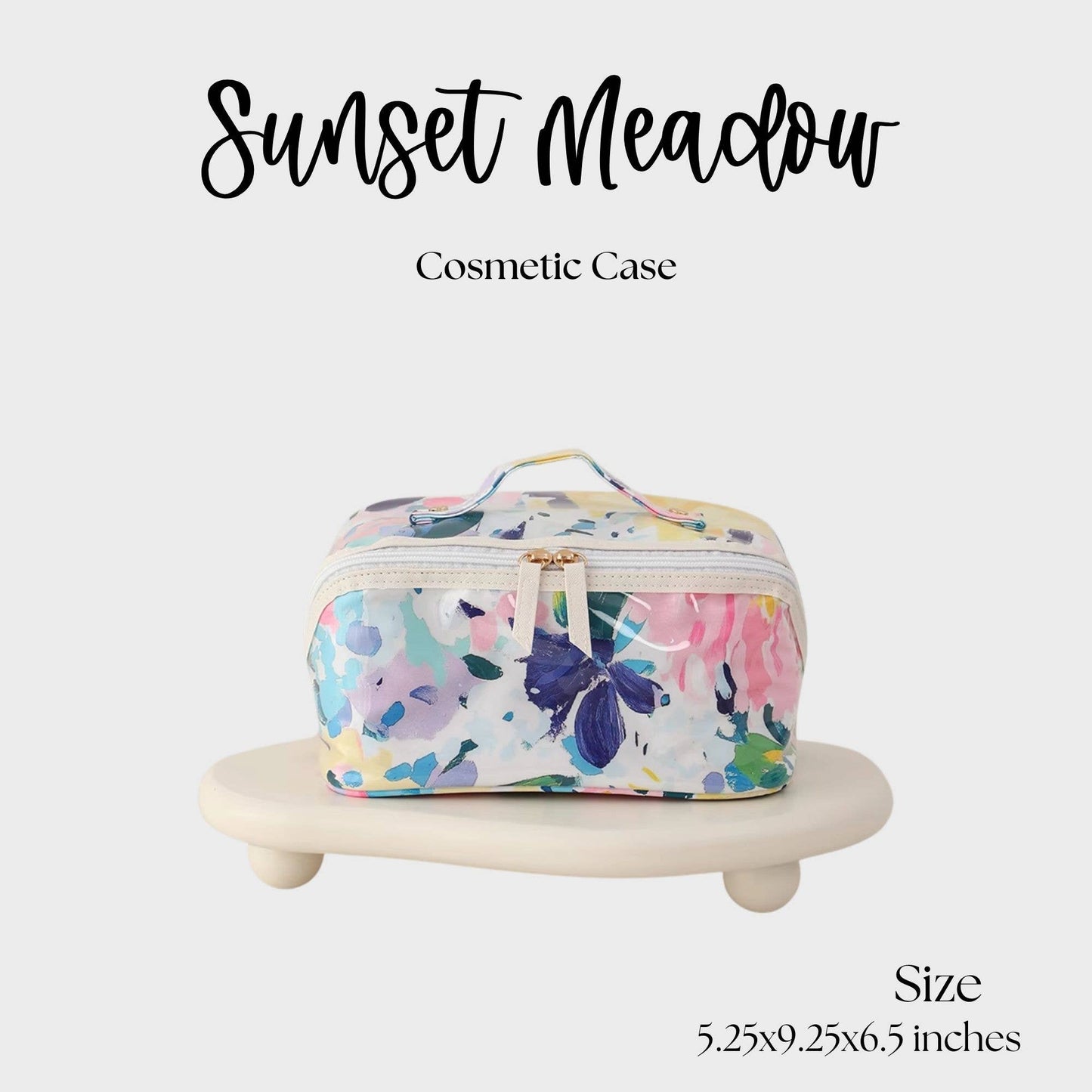Sunset Meadow Waterproof Cosmetic Make Up Bag