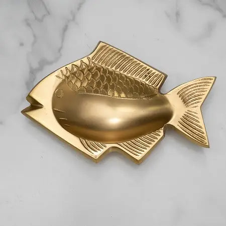 Polished & Etched Gold Aluminum Fish Tray/Soap Dish