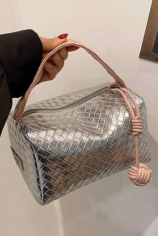 Silvery Lattice design Cosmetic Bag