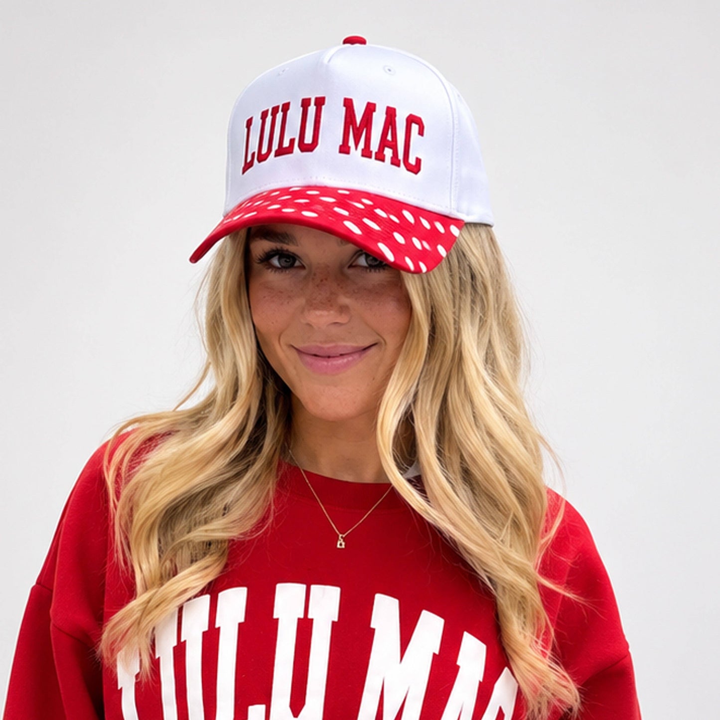 Lulu Mac Red/White Polka Dot Cap