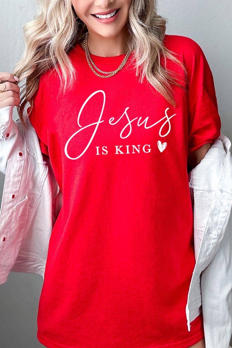 Jesus is King Graphic Heavy Cotton Tee