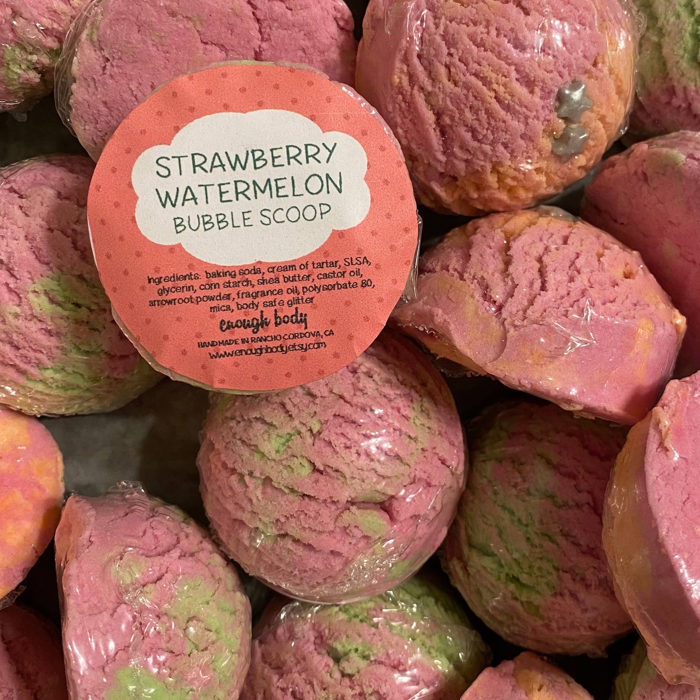 Watermelon Strawberry Bubble Scoop ~ Solid Bubble Bar