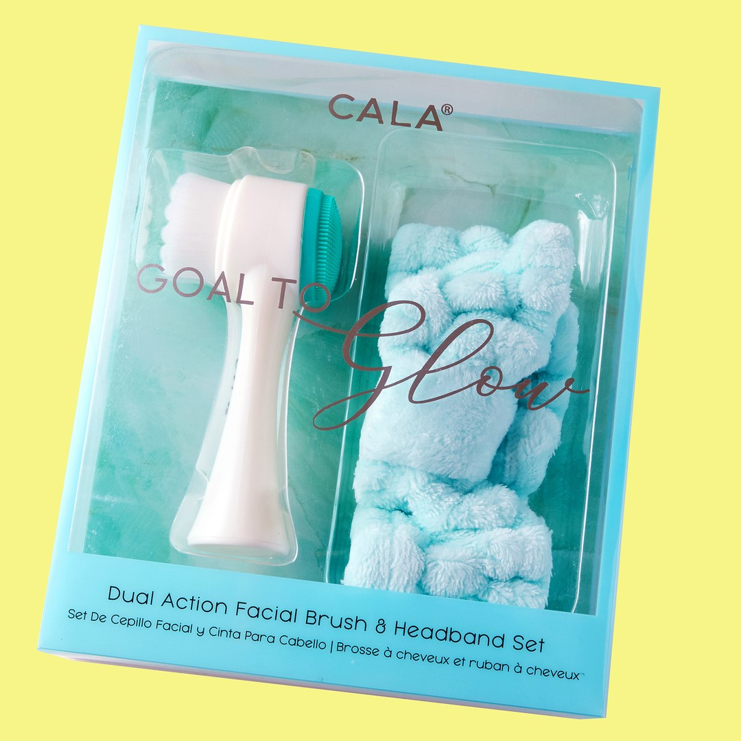 CALA "Goal to Glow" Dual Action Facial Brush & Headband Set