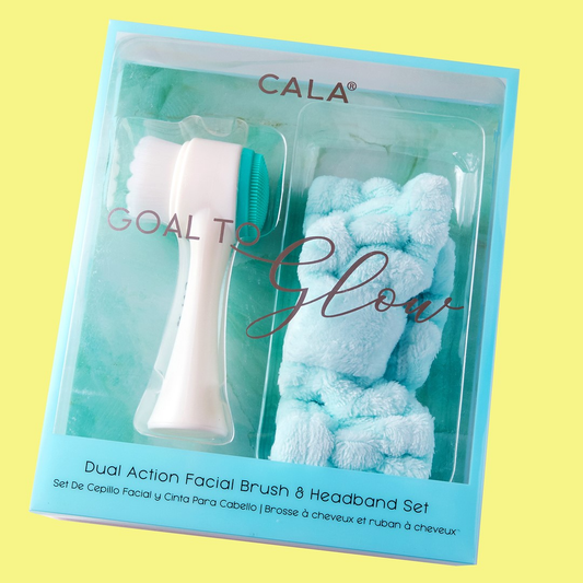 CALA "Goal to Glow" Dual Action Facial Brush & Headband Set