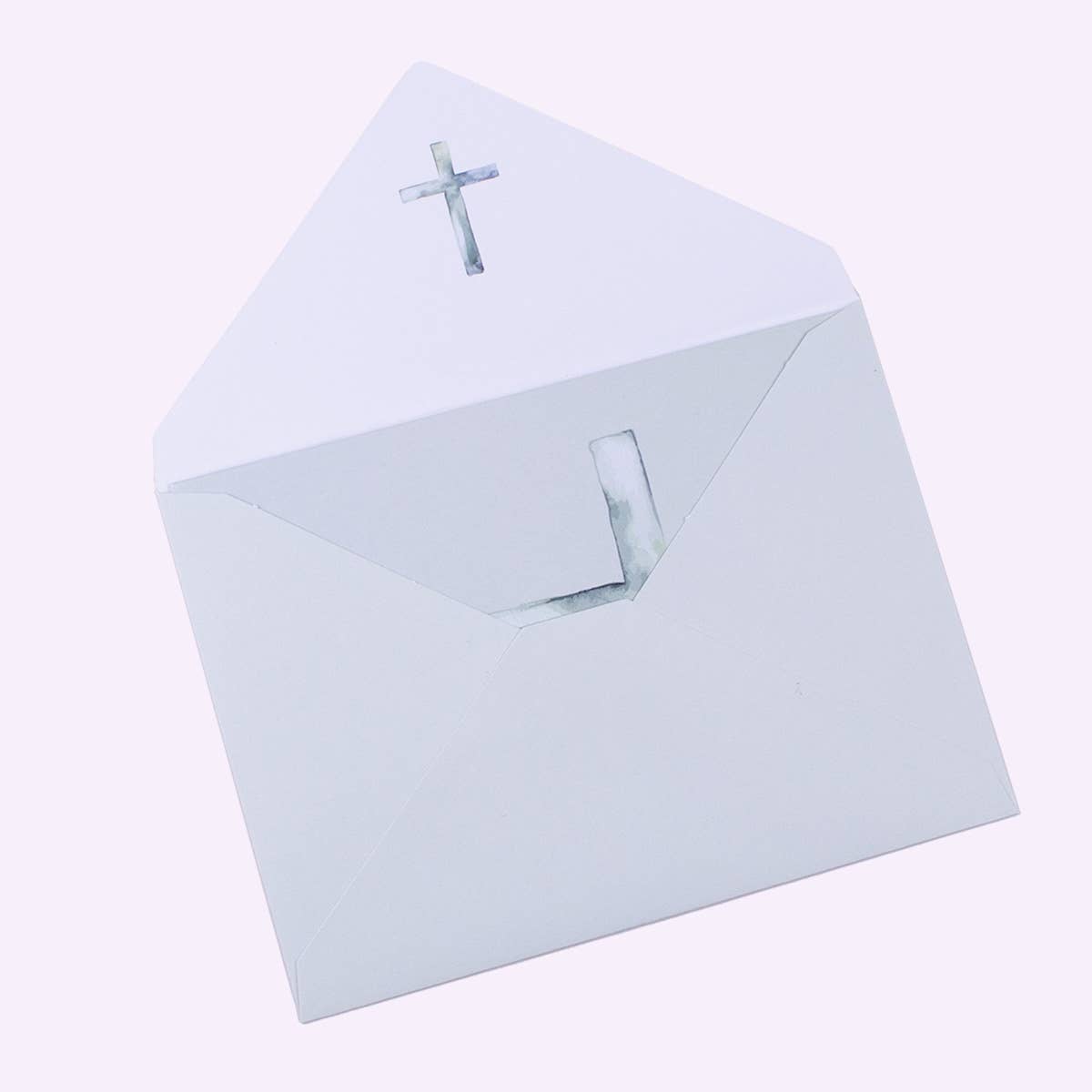 Jade Cross Stationery Set   Blue/White   4.5x3