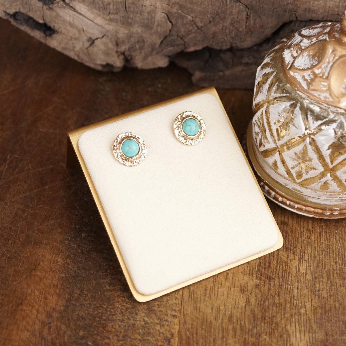 Pearl Turquoise Gold Drop Earrings – Petite Glow