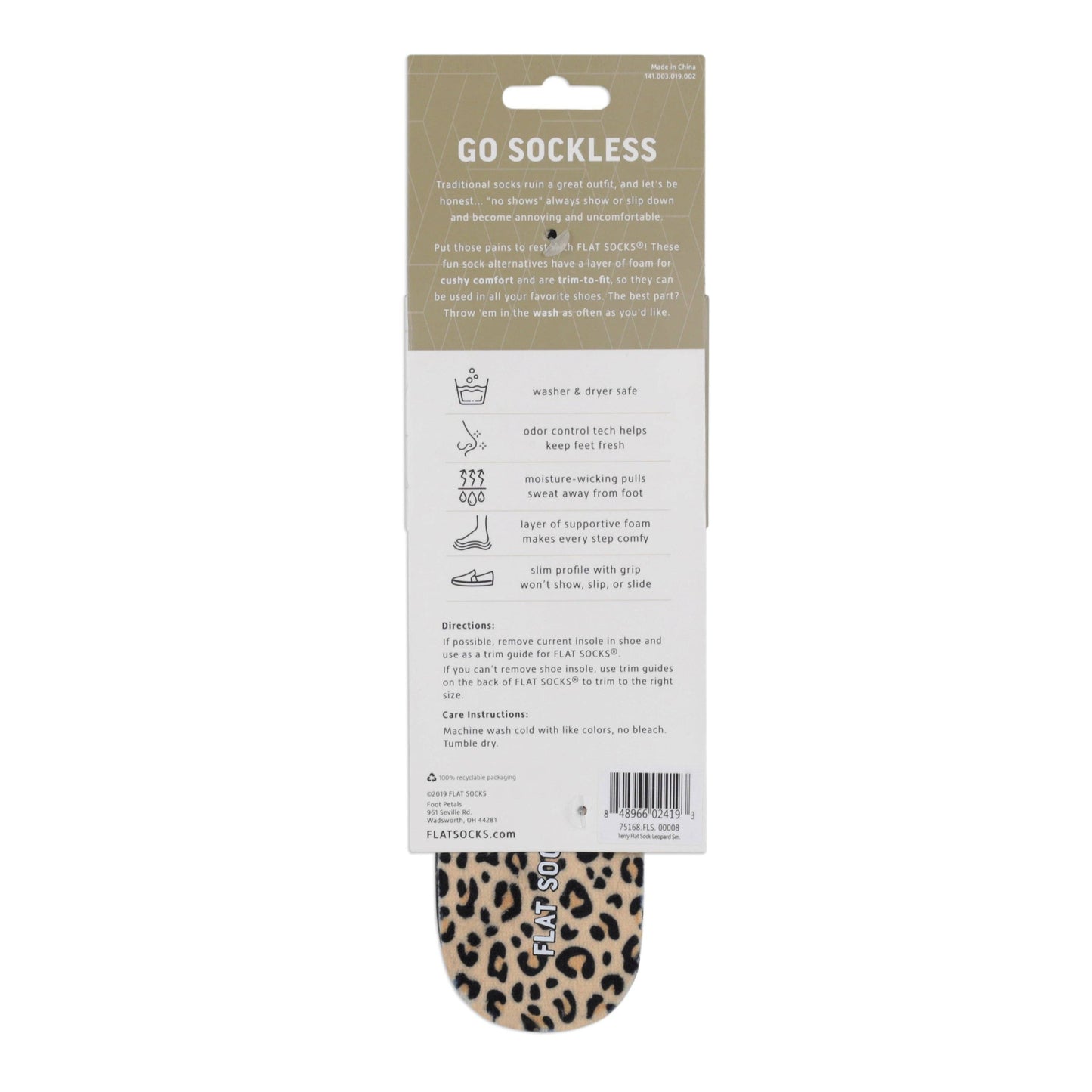 FLAT SOCKS-Leopard Print