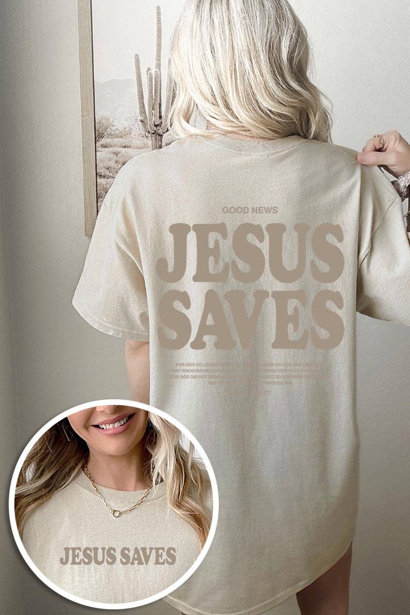 Jesus Saves Graphic Heavy Cotton Tee