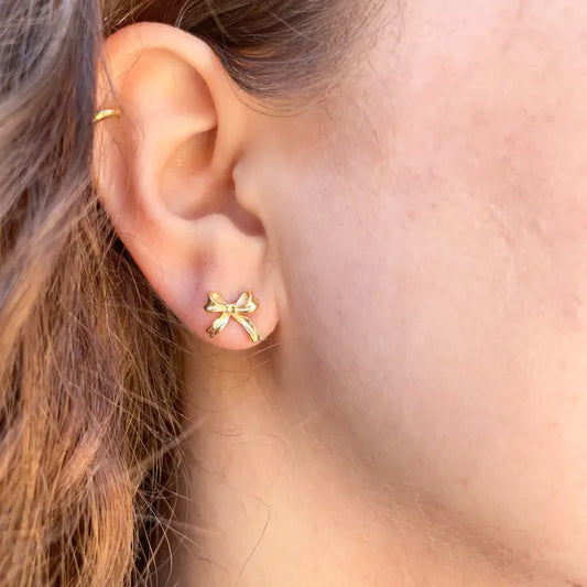 Solid Bow Stud Earrings