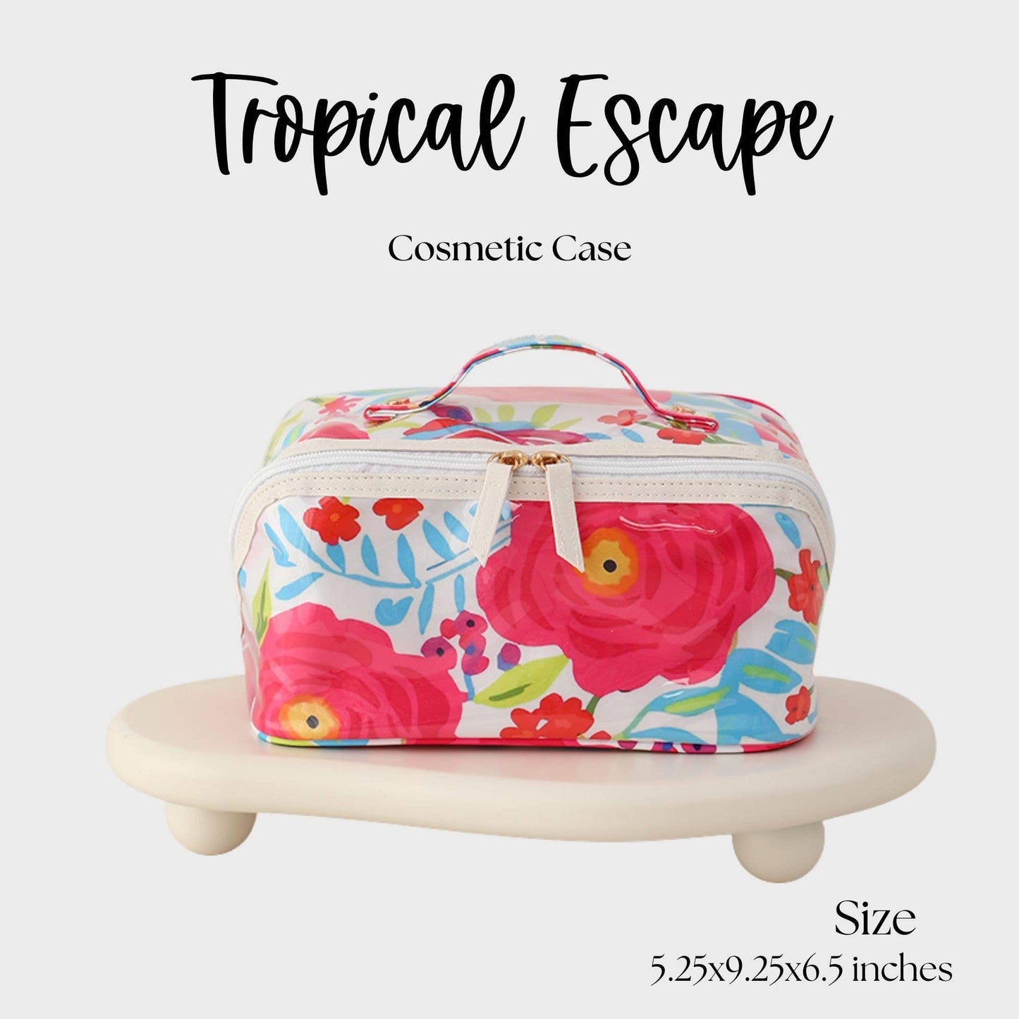 Tropical Escape Waterproof Cosmetic Make Up Bag