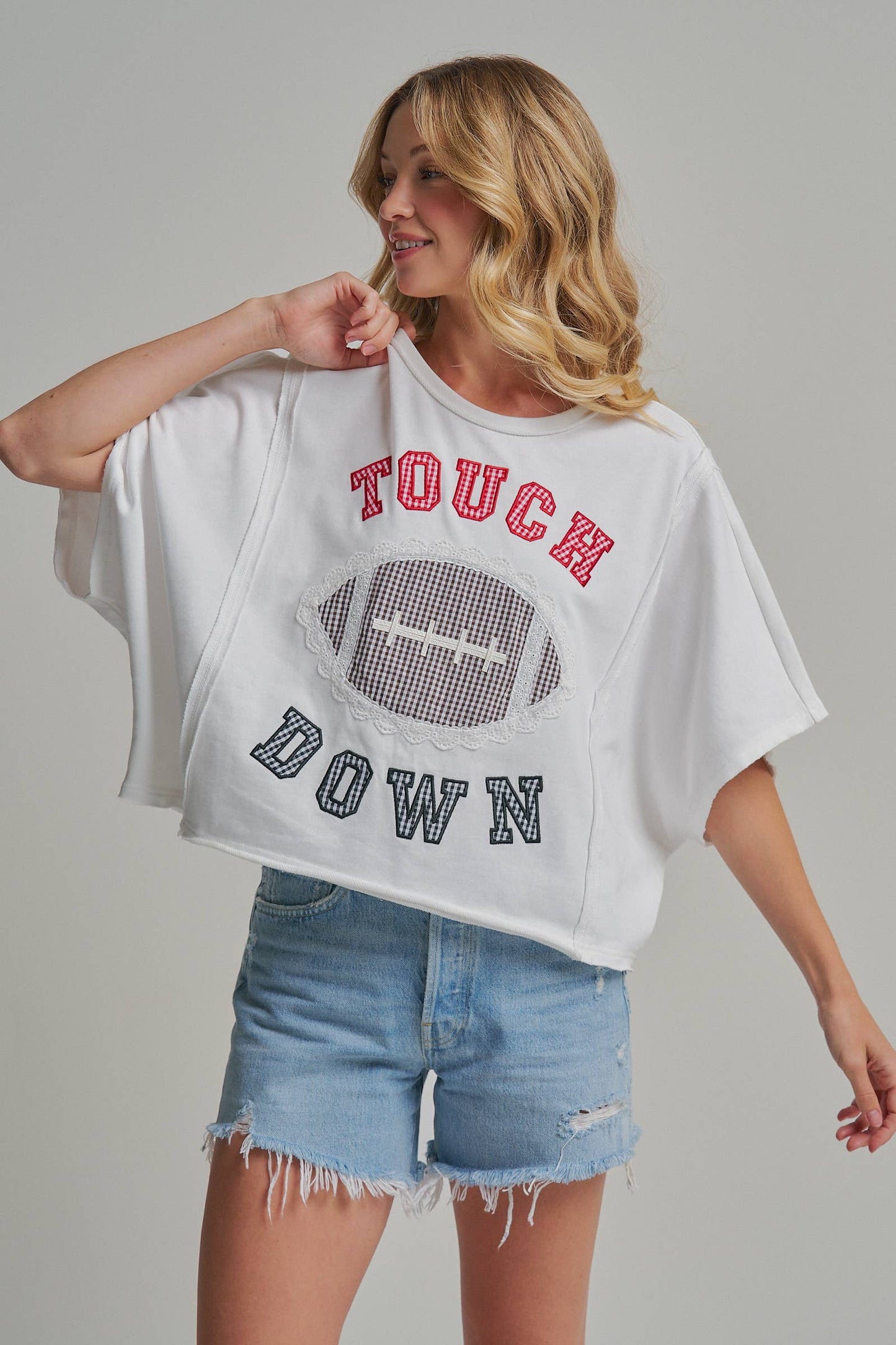 FOOTBALL TOUCHDOWN LETTER PATCH GAMEDAY KNIT TOP_JLT00152-05