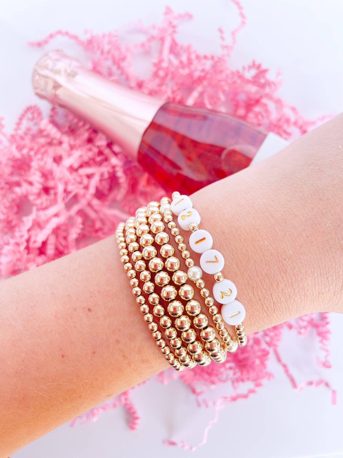 Madi Beaded Bracelet in Gold