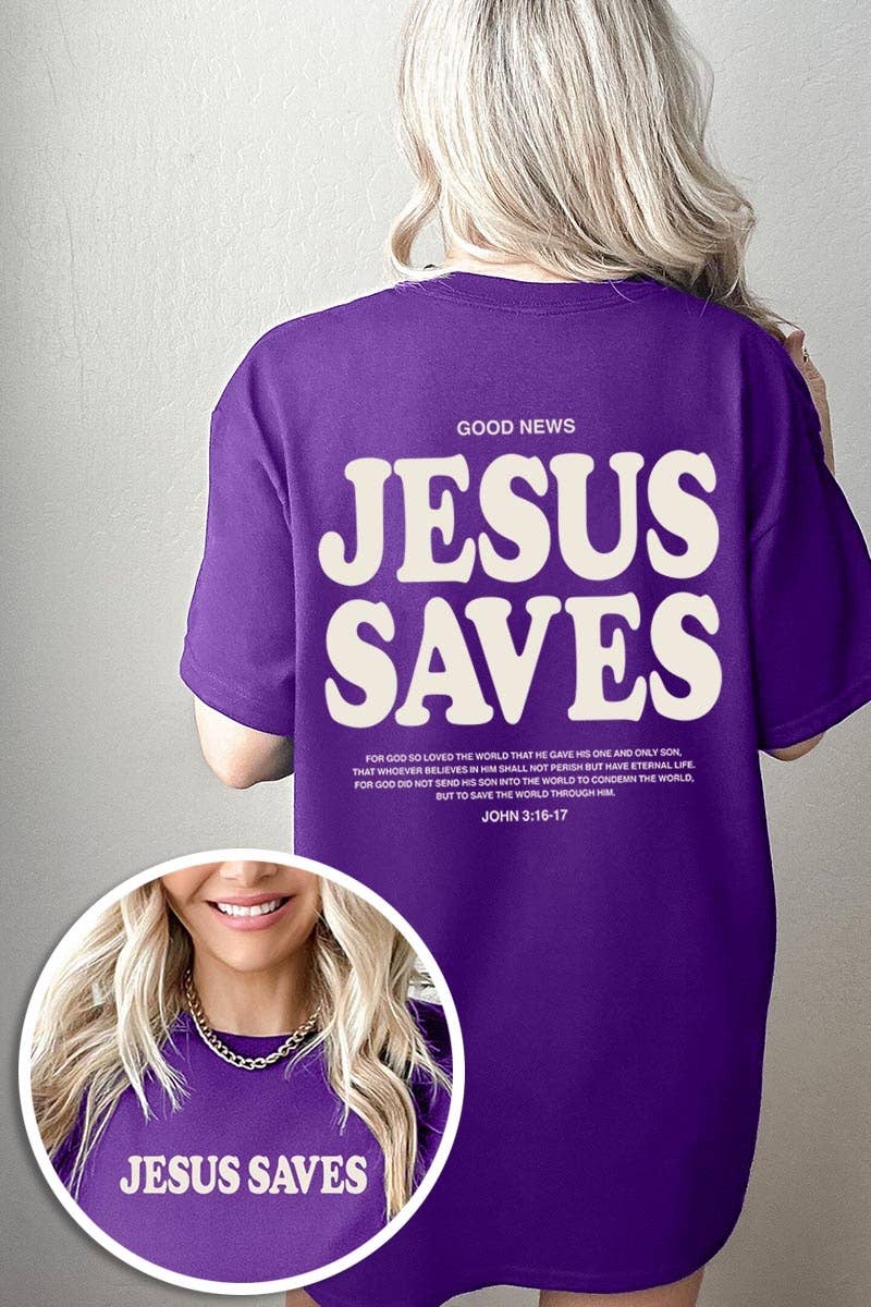 Jesus Saves Graphic Heavy Cotton Tee