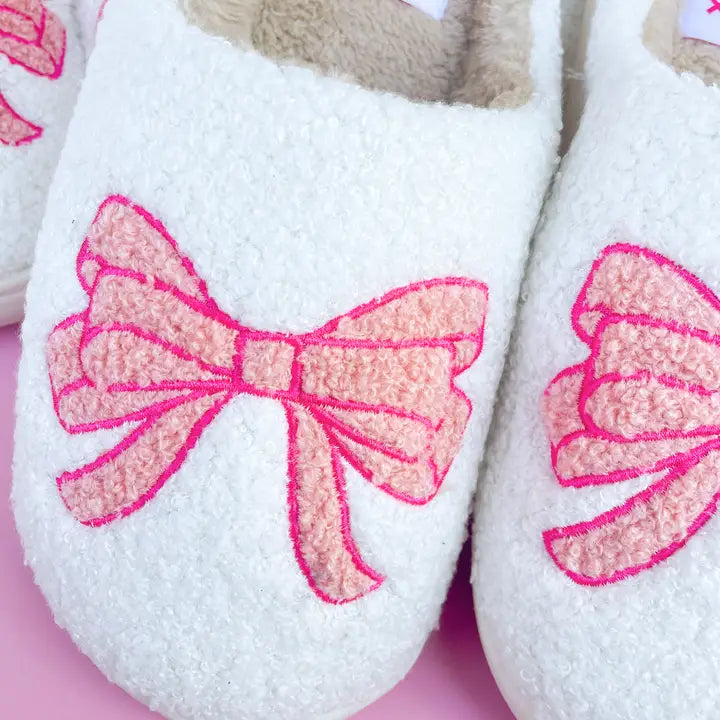 Pink Bow Slippers