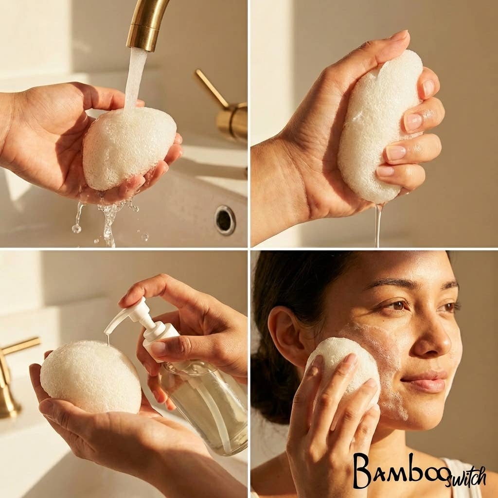 Natural Konjac Facial Cleansing Sponge | White
