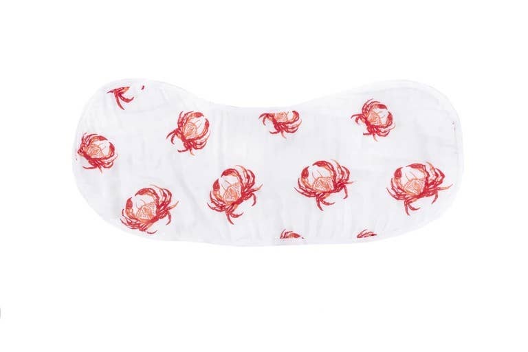 Pink Crab 2-in-1 Burp Cloth and Bib (Unisex)