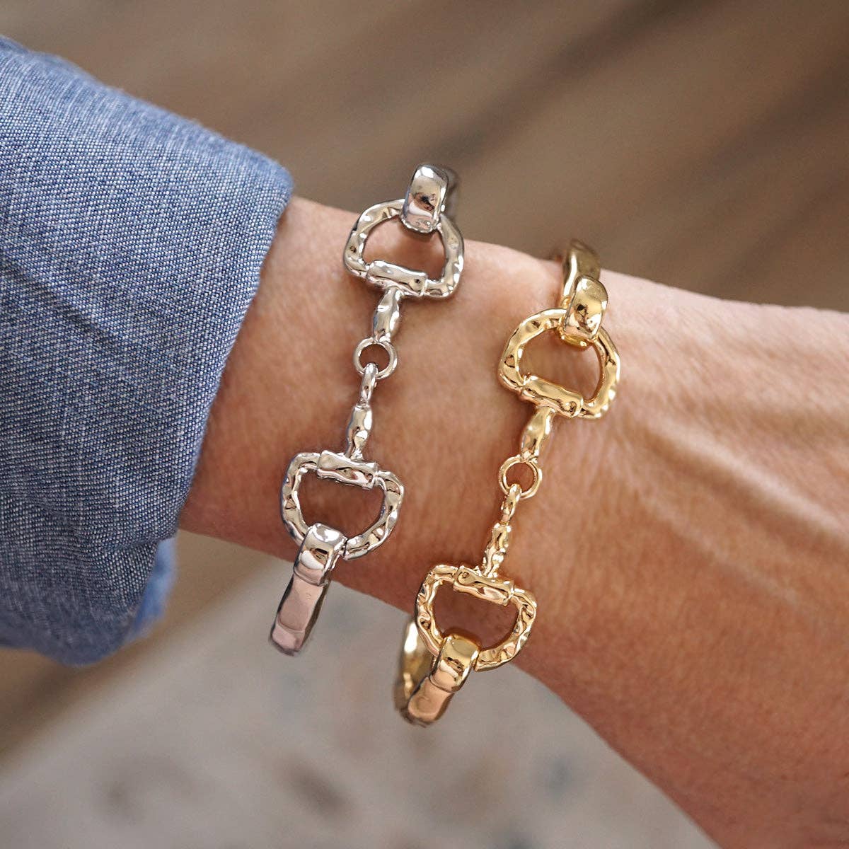 Horse Bit Hinged Bracelet - Rider’s Curve