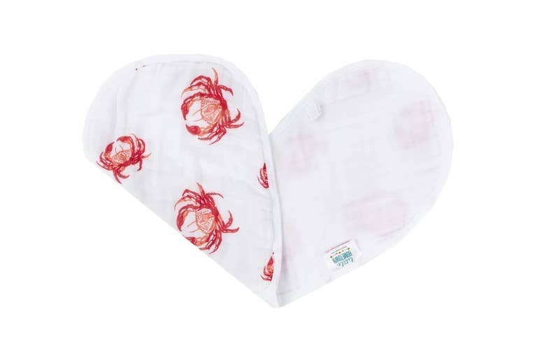 Pink Crab 2-in-1 Burp Cloth and Bib (Unisex)