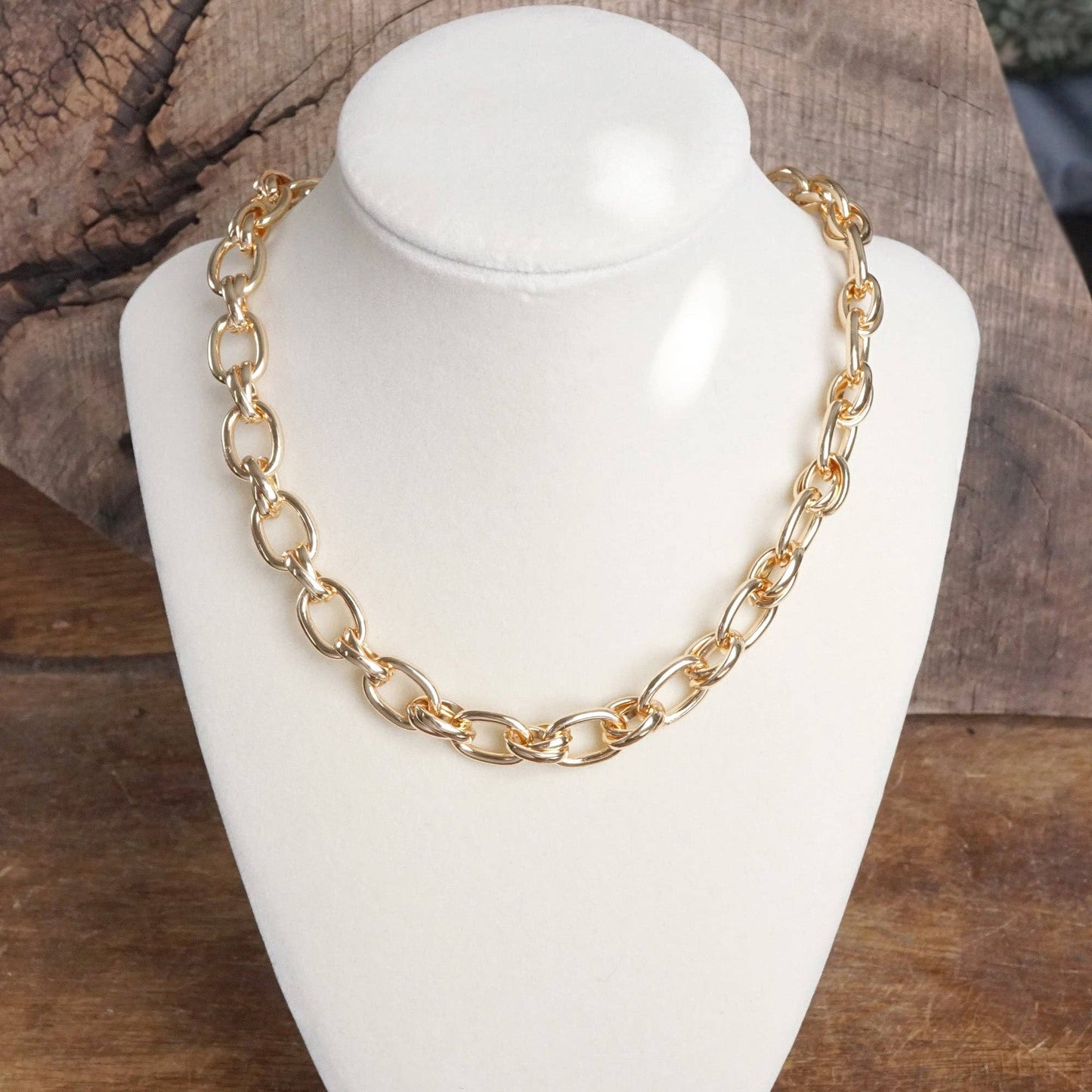 Chunky Cable Chain Necklace in Gold Tone