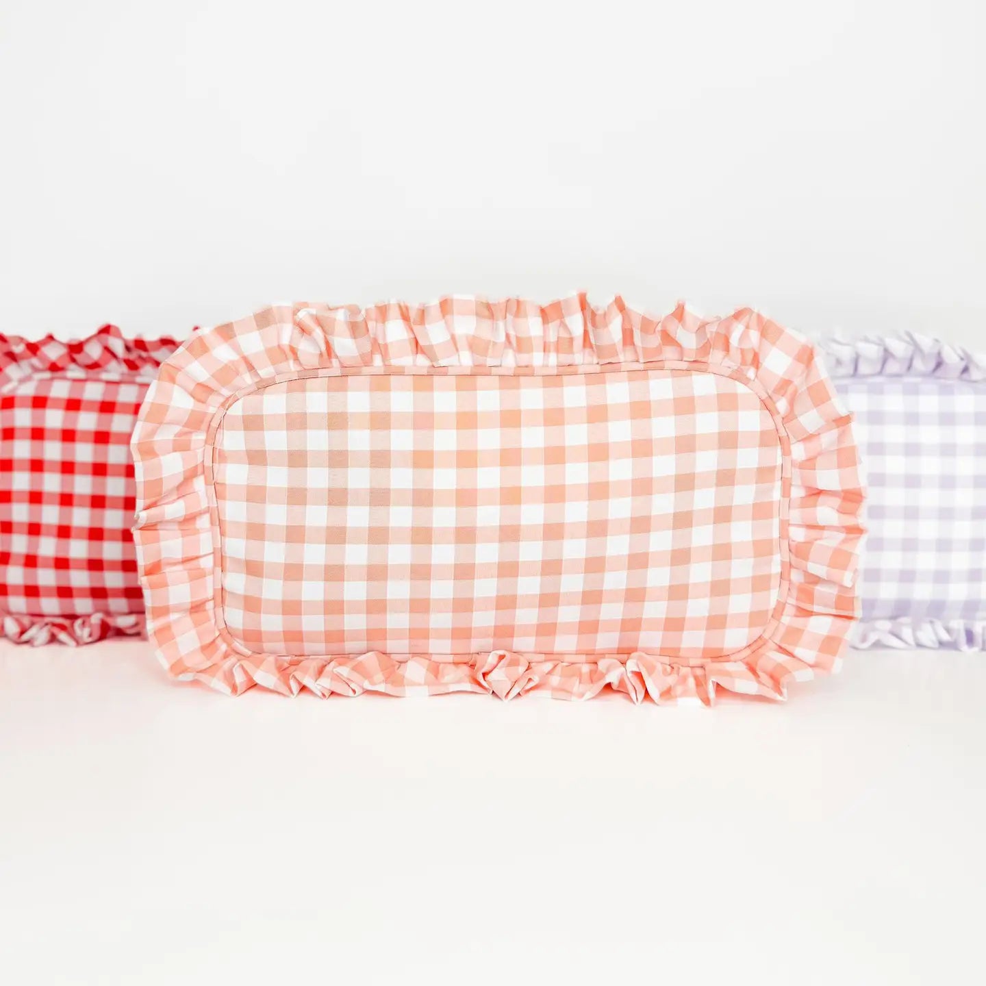 Gingham Frilly Makeup Bags