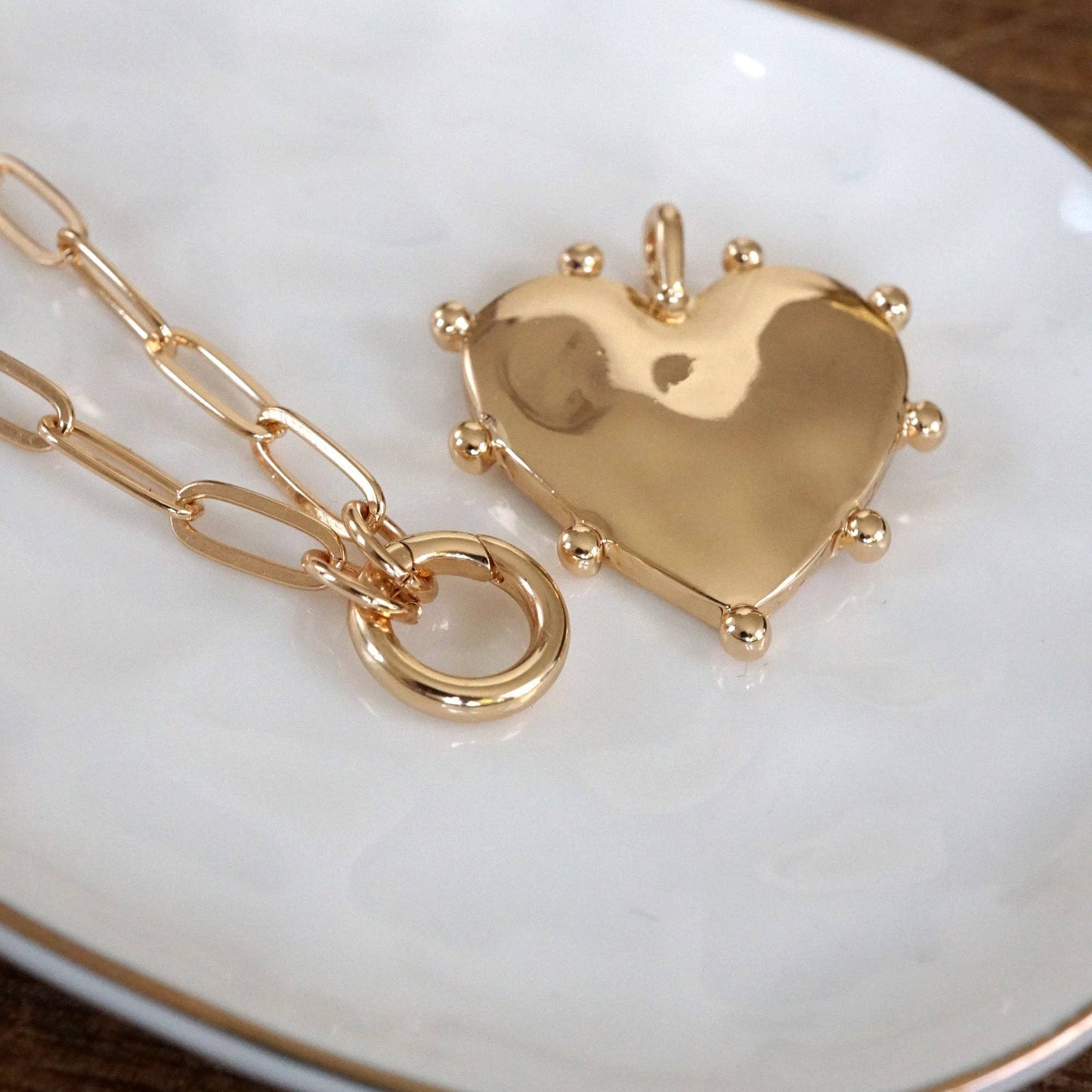 Modern Spiky Heart Paperclip Necklace 2030