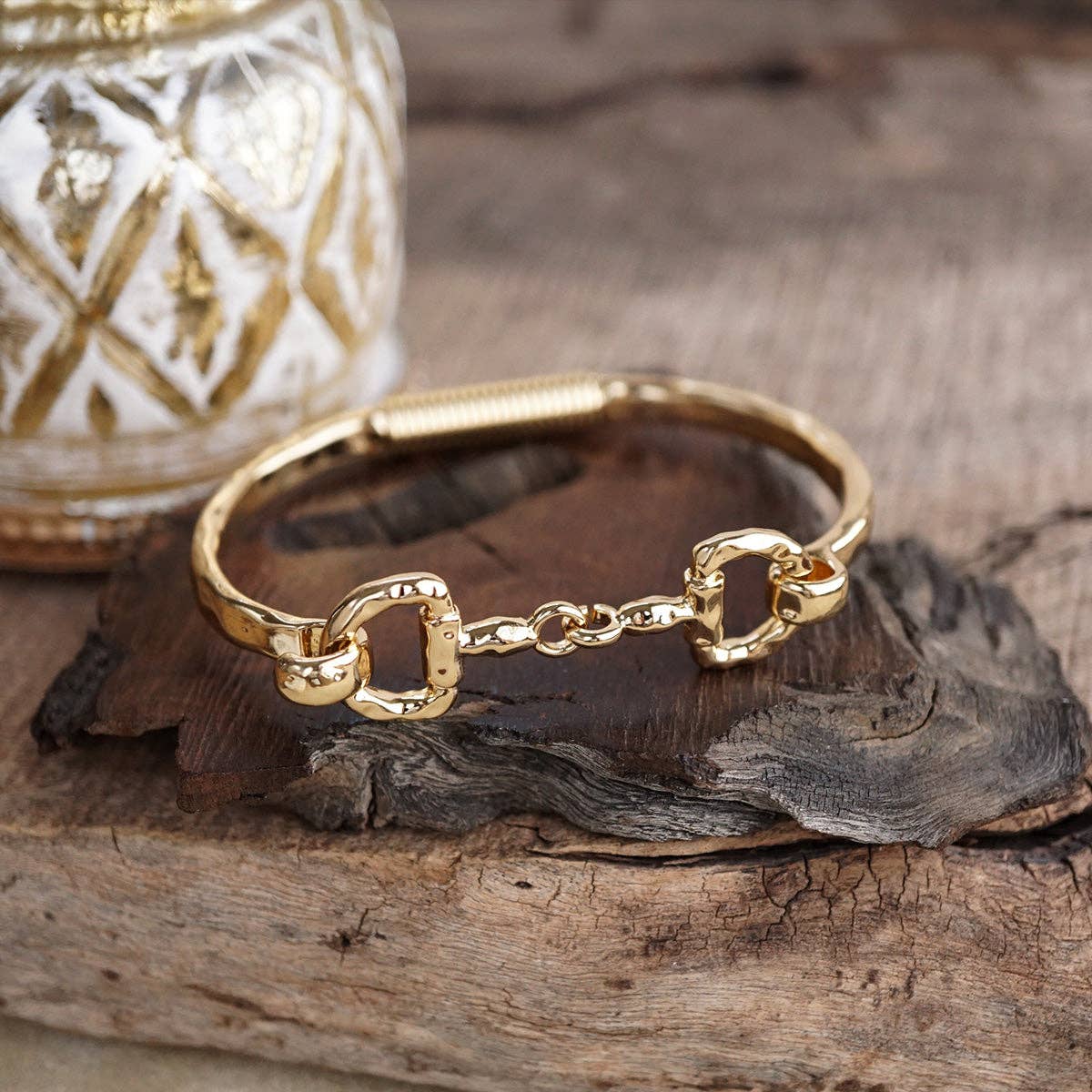 Horse Bit Hinged Bracelet - Rider’s Curve
